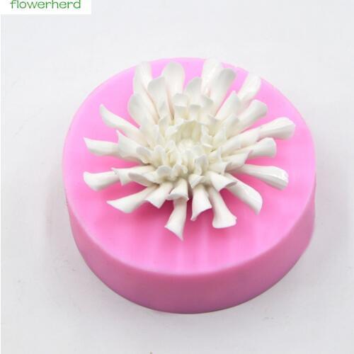 Silicone Soap Mold Chrysanthemum Flower 3D Soap Mold Handmade Fragrance Soap Fondant Cake Decorating Tools Silicone