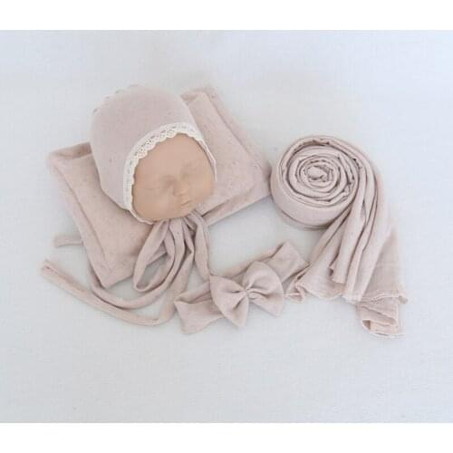 Newborn baby Lovely Studio photography props 4ps set hat+pillow+wrap+headband studio shooting accessories