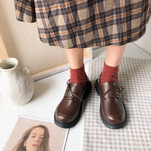 New Japanese small leather shoes 2020 wild lace soft pu lace single shoes fashion student womens shoes