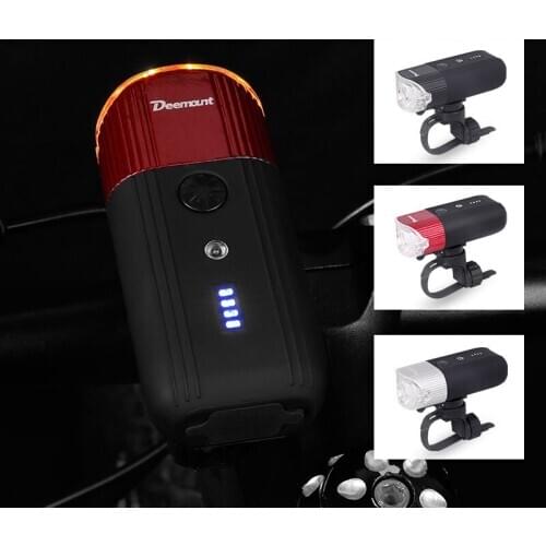 Smart Cycle Headlight Bicycle Front LED Lamp W/ Yellow Warning Light for Daytime Cycling Up to 800lumen 4000mAH Lantern