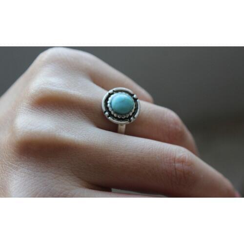 WJZB Fashion circular Blue stone ring style stone ring Wholesale Free shipping