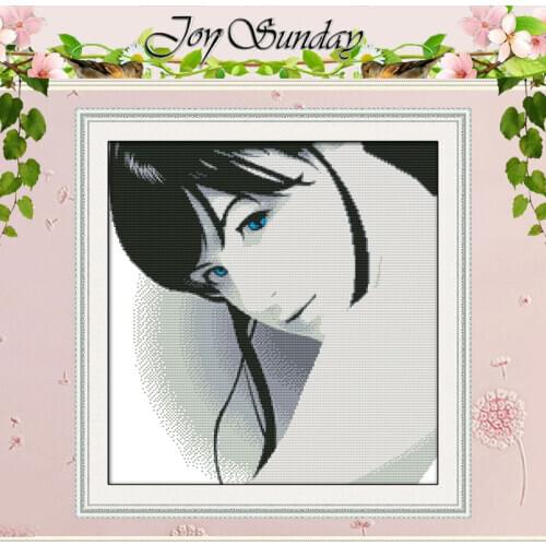 The Blue Eyes Woman Patterns Counted Cross Stitch 11CT 14CT Cross Stitch Sets Chinese Cross-stitch Kits Embroidery Needlework