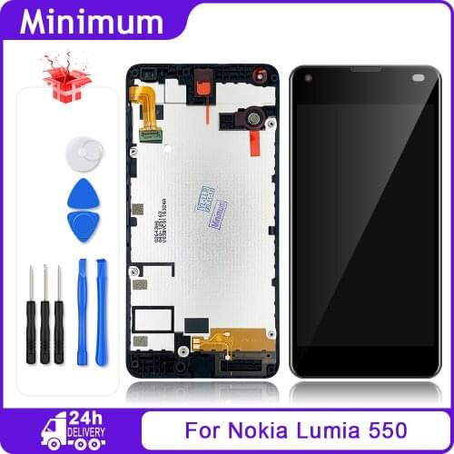4.7" For Nokia Microsoft Lumia 550 LCD Display Touch Screen Digitizer Assembly + Frame Replacement For Nokia Lumia 550 N550
