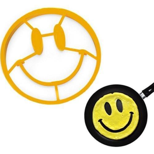 1pcs Omelette Mold Silicone Smile Face Egg Mold DIY Breakfast Egg Mould skull Smile Face Shape Pancake Ring for Kids Egg Tools