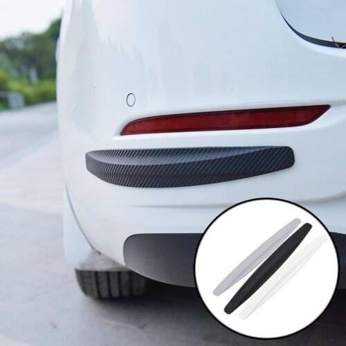 Carbon Fiber Car Edge Anti-collision Strips 2pcs SUV Bumper Protector Car Corner Guard Scratch Bar Anti-Rub Scrape