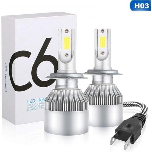 1 pair Auto Car H1 H3 H7LED high Headlights bulbs 4300K 6000K Cool white 72W 8000LM COB Bulbs Diodes Automobiles Parts Lamps