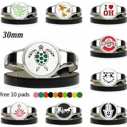 Tortoise Locket Perfume Diffuser Bracelets 316L stainless steel twist screw locket for Women Aromatherapy Bracelet&bangle 10pads