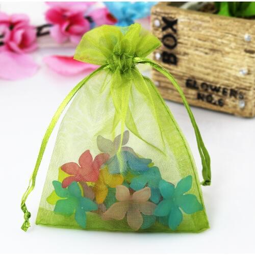 30x40cm (11.8"x15.74") 50pcs Olive Organza Bag Wedding Jewelry Cosmetics Packaging Bag Drawstring Gift Bags Organza Pouches