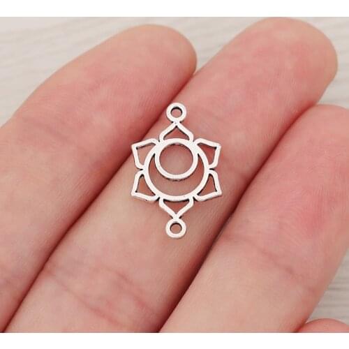 50pcs/lot Sun Flower Connectors Charms Pendants Beads For DIY Jewelry Making Bracelet Accessories 20x13mm