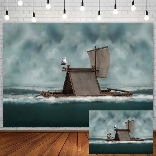 Avezano Baby Shower Photography Background World Travel Boat Bird Sea Backdrops Photo Studio Photophone Photozone Birthday Decor