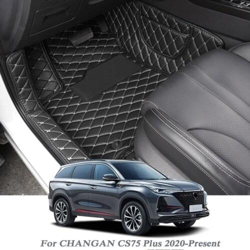 Car Styling PU Leather Floor Mat For CHANGAN CS75 Plus 2020-Present Auto Foot Pad Carpet Warterproof Cover Internal Accessories