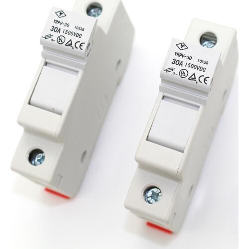 50 pieces/lot DC 1500V 10x38mm Solar PV Fuse Holder Fuse Box for Solar PV System Protection TUV CE Approved