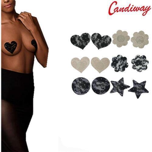 6Pairs Exotic Lace Self-Adhesive Disposable Nipple Pasties Stickers Invisible Bra Covers Breast Sex Toys For Women