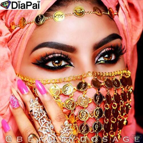 DiaPai 100% Full Square/Round Drill 5D DIY Diamond Painting "Masked beauty" Diamond Embroidery Cross Stitch 3D Decor A20128