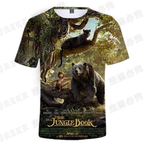 The Jungle Book Mens Clothes Summer Short Sleeve 3D Printed Women T Shirt Streetwear Oversized Couples T-shirt