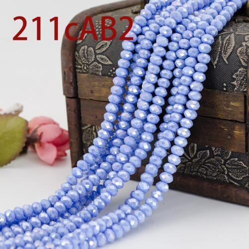 5A quality!!! 6MM 95 pieces / batch Bicone light blue AB color crystal beads cut cut round glass beads