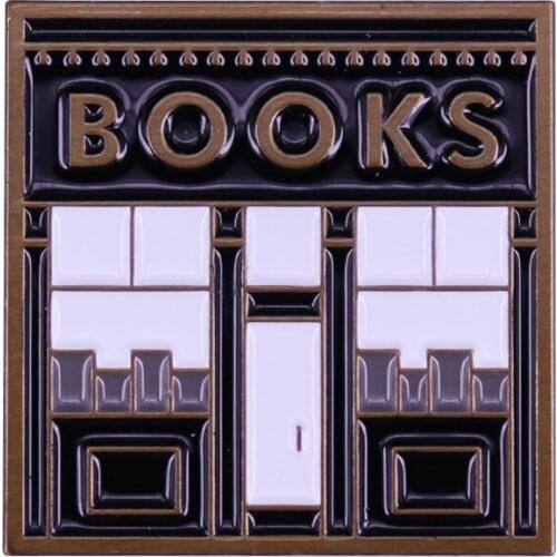 Books Store Brooch Bookshop Badge Library Enamel Pin reading lovers gift