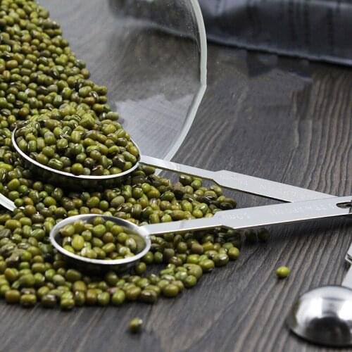 Stainless Steel Four-piece Coffee Spoon With Handle Potable Standard Measuring Dual-use Bean Scoop Sets Kitchen Gadget