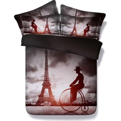3D Eiffel Tower Bedding sets California King Queen size full twin duvet cover bed in a bag sheet spread bedspreads linen 4pcs