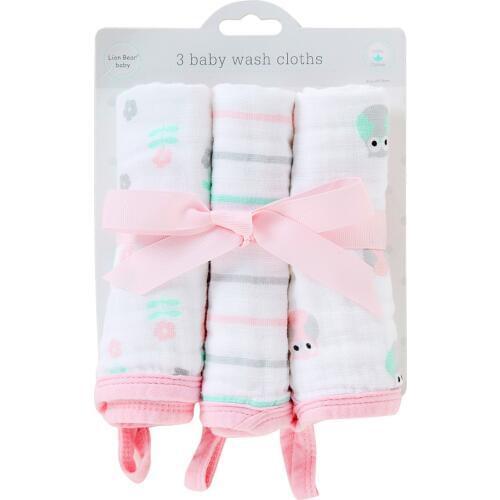 LionBear 3 pcs/sets infant baby face towel newborns 6 layers 100% muslin cotton square hand Wiping towel stuff baby Accessories