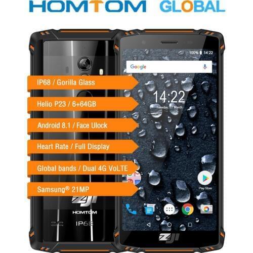 Homtom ZOJI Z9 Helio P23 Octa Core 5.7 inch IP68 Heart Rat Smartphone 6GB RAM 64GB ROM 16MP Cam 5500mAh 4G LTE Mobile Phone