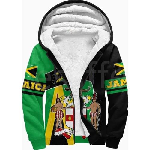 Tessffel Reggae County Flag Africa Jamaica King Emblem Lion 3DPrint Men/Women Winter Coat Zipper Fleece Hoodies Casual Jacket A2