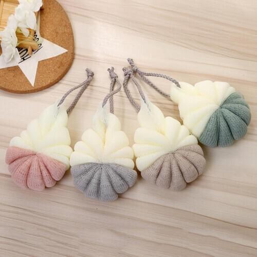 Soft Sponge Mesh Bathing Brush Loofah Shower Ball Rich Bubbles Body Scrubber Bath Body Scrubber Shower Bars Mesh Puff