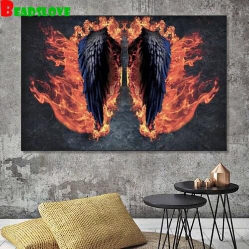 Flame wings Painting Cross Stitch Needlework Square diy diamond painting Mosaic kit pattern 5d Diamond Embroidery crystals g145