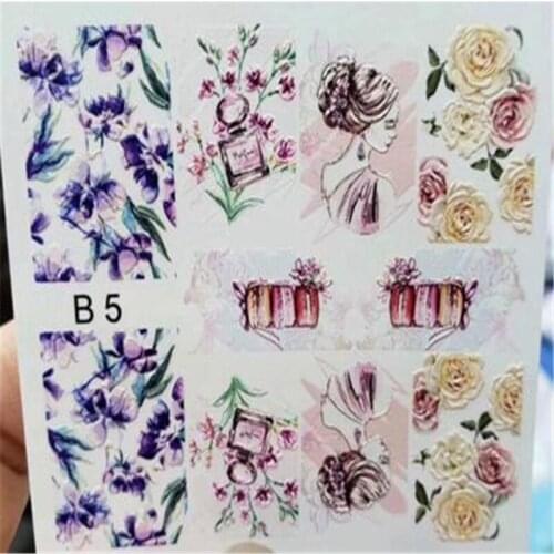 6d diy Cubic Traceless Engraved Girls Nail Stickers Water Slide Decals Embossment Gift Women