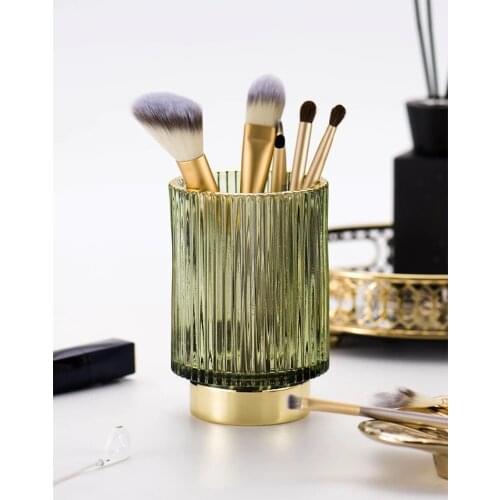 Nordic Home Dressing Table Decoration Makeup Storage Box Organizer Cosmetic Containers Glass Pen Holder Caja De Cosmeticos