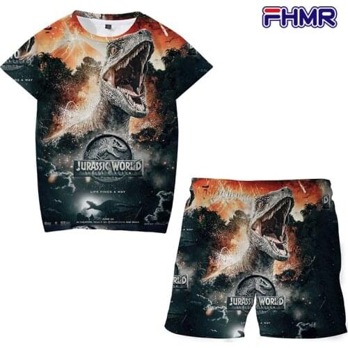 Toddler Kids Baby Boys Cartoon Dinosaur T-shirt Tops+Pants Outfits Set newborn kids anime short sleeve clothes suit for kids set