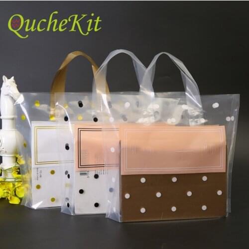 Plastic Shopping Bags with Handle Transparent Storage Gift Bag Clothing Jewelry Store Gift Packaging Bags Store Supply