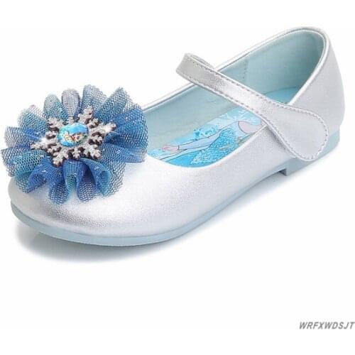 Girls Princess Sandals Leather Glitter Crystals Rhinestones Party Shoes Knot Kids Shoes Elsa Sandals Children Christmas gift