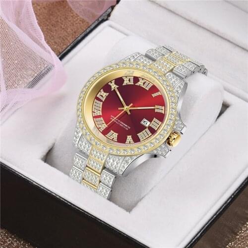 Dropshipping Cubic Zirconia Watches Hip Hop Fashion Man Watch Lced Stainless Steel Diamond Watchs Reloj Hombre