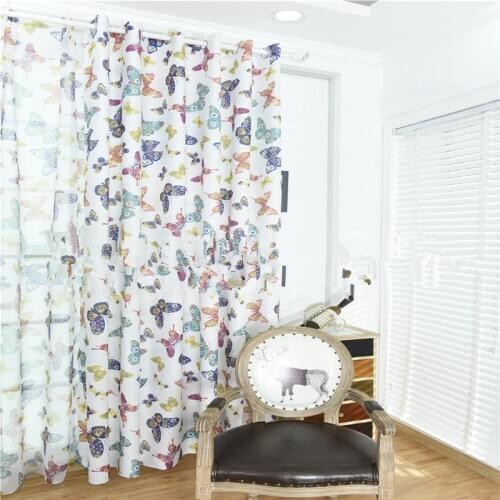 Romantic Butterfly Curtains yarn Tulle Curtain Customize Curtains For Living Window Curtain Screening for Living Room Home Decor