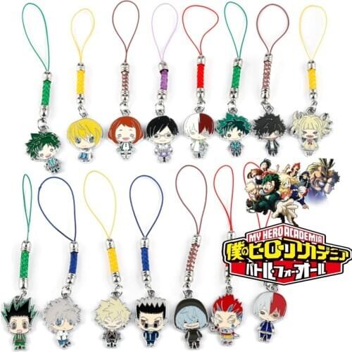 Anime My Hero Academia Braid Rope Key Chain Cartoon Pendant Keyrings Backpack Keyholder Kawaii Trinket key ring