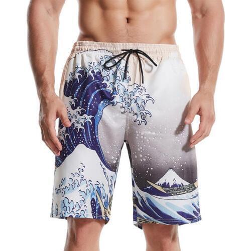 Blue green car 3xl 6xl quick dry plus size Beach Shorts Swimwear Men Swim Shorts Swimming men Swimsuit men bathing suit 313