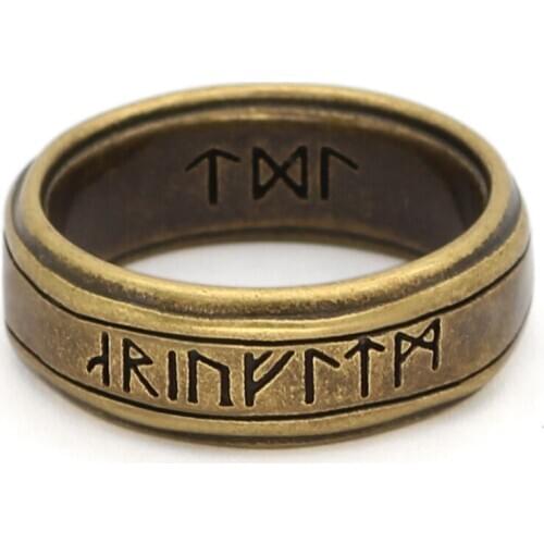 Nordic viking Stainless Steel rune rings with valknut gift bag