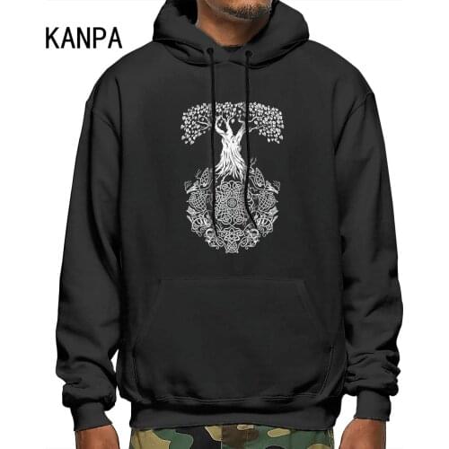 Tree Of Life Vikings Valhalla Son Of Odin Hoodie Man 2021 Fashion Pullovers Normal Hooded Sweatshirts Black 2xl