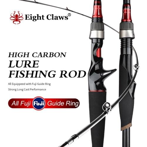 EIGHT CLAWS Fishing Rod 2.4m ML M MH Power FUJI Accessories Top Quality Bass Rod High Carbon Bait Casting Spinning Rod