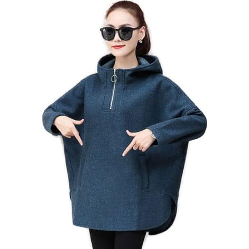 Hooded Sweatshirt Women Mid-Length Spring And Autumn 2021 New Loose Sweatshirt Fashion Top Pullover Coat Female Clothing L266