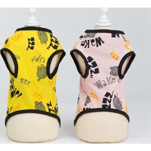 Dog Vest Pet Clothes Spring Printed Vest For Cats And Dogs Cotton Summer Costume Sleeveless Shirt Pet Outfits Puppy Custome