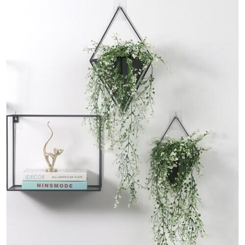 1 Pcs Geometric Wall Planter Wall Hanging Decorative Mini Vases, Metal Wall Planter With Accent Decor, Cute Planters