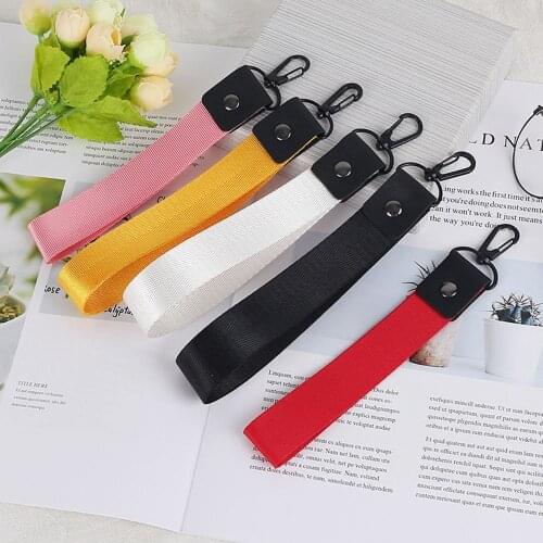 1Pc Simple Solid Color Anti-fall Mobile Phone Straps Wrist Band Key Rope Neck Strap Smartphone Lanyards