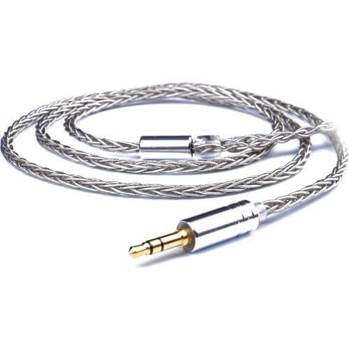 3.5mm 8 Core DIY 0.78mm 2 pin Cable for Weston TFZ 1964 w4r um3x es3 es5 Earphone Silver Plate Cables for IPhone Xiaomi