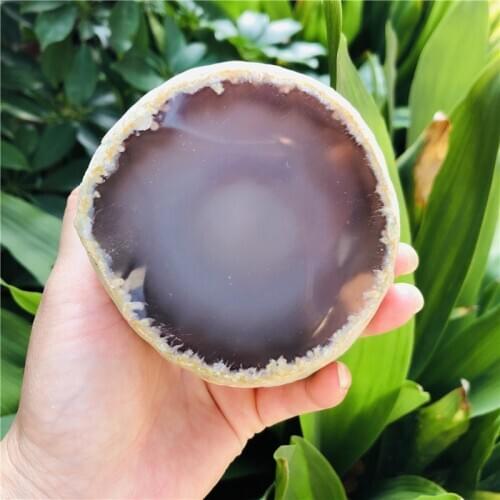 390-450g Rare Natural Enhydro moving bubble agate crystal Stone