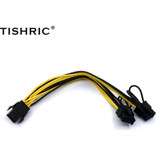 50Pcs TISHRIC PCIE GPU Female 6Pin To Male 8pin 6+2 Pin Power Supply Cable Graphics Video Card Mining Machine Power Cord
