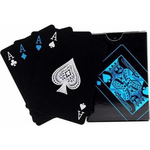 54Pcs/Set Waterproof Poker Table Game Playing Card Table Game Playing Card Collection Poker pure black set