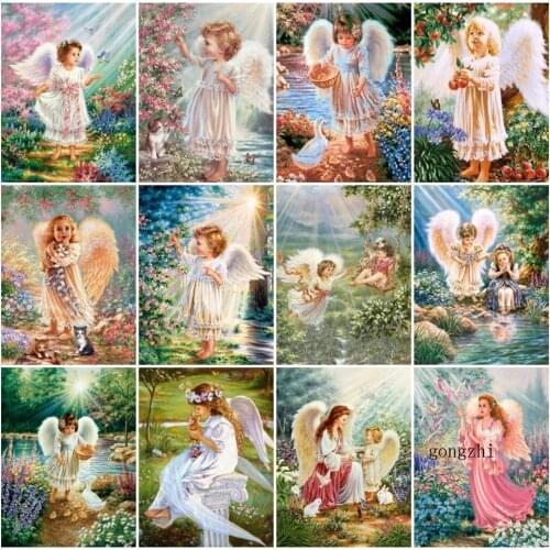 5D Diy Diamond Painting Angel Girl Diamond Embroidery Full Circle Square Rhinestone Cross Stitch Home Decoration Handmade Hobby