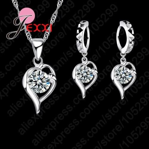 925 Sterling Silver Jewelry Sets For Women Pendant Necklace Drop Earrings Fashion Jewelry Valentines Day Gift Wholesale